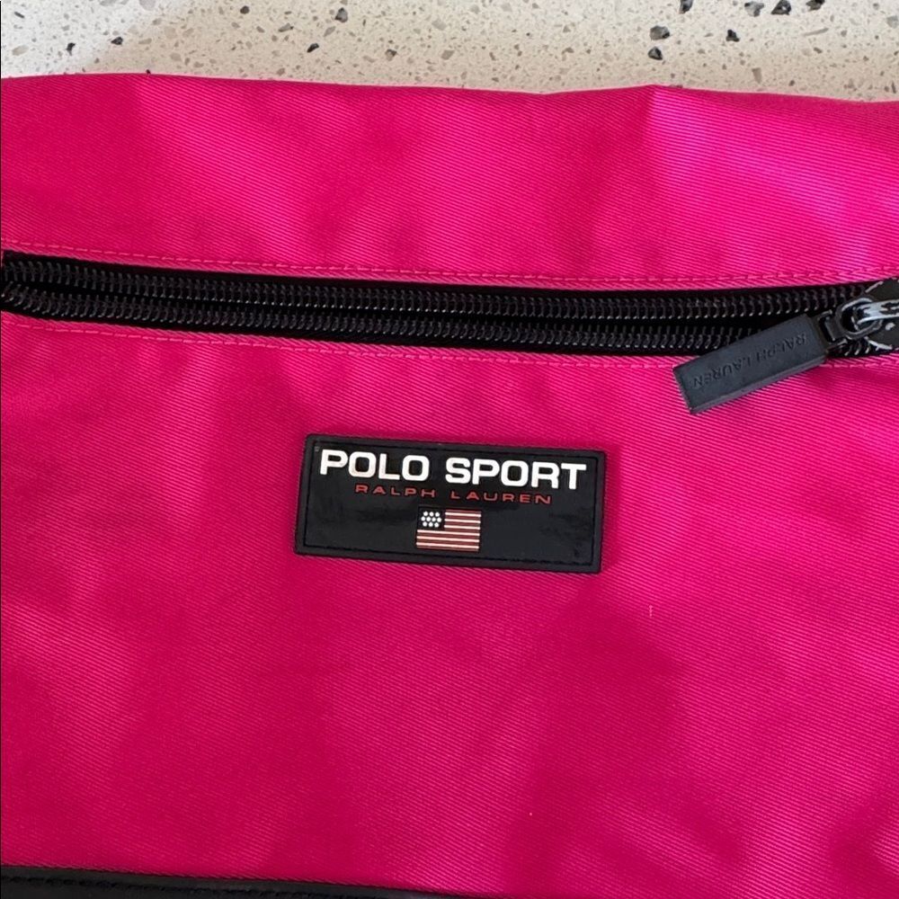 Polo Sport by Ralph Lauren Vintage 90’s Pink Black Messenger Bag Crossbody Retro - Picture 8 of 16